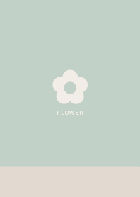mini Flower//Beige&Dull Blue Green 06