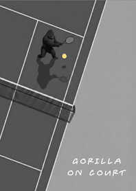 Gorilla plays Tennis White Gray theme