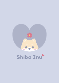 Shiba Inu2 Flower - BluePurple