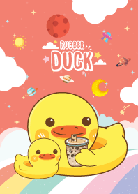 Rubber Duck Sky Rainbow Red
