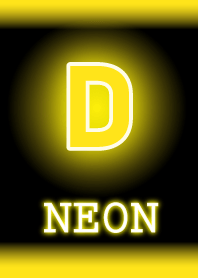 【D】イニシャル ネオン 黄色