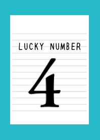 LUCKY NUMBER 4 NOTEBOOKj-TURQUOISE BLUE