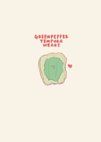 Simple Green pepper tempura Heart Beige