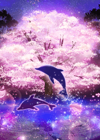 cherry blossoms and dolphins from Japan