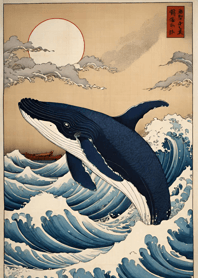 浮世絵 - 鯨 c69B2a