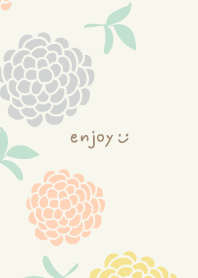 Round flowers and leaves left29 Japan