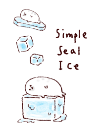 簡單的 海豹 冰 白色 藍色