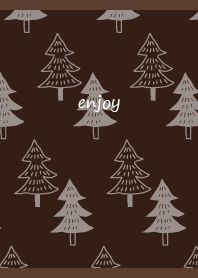 Fir trees on brown JP