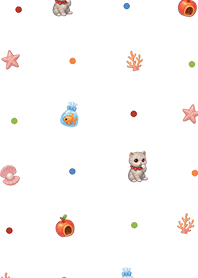 Gray cat and goldfish (Pp)