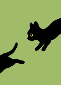 Black Cat Holiday5 on moss green