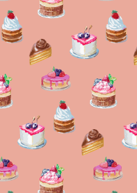 lots of cake on pink & blue
