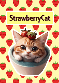 Cute strawberry cat