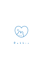 Rabbit in Heart(line)/blue white