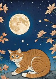 Cat under the Moon B88527