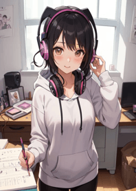 音楽を聴いている女の子 CPAJk