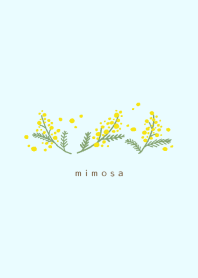 Simple flower/ミモザ(ブルー)