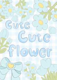 cute cute flower (sky blue)