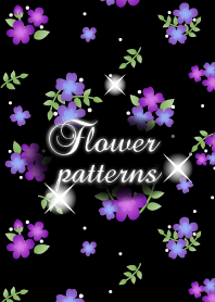 Vintage flower-Black&Purple-