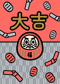 Daruma Daikichi / Red x Silver