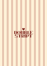 Simple Double Stripe (Beige & Dark Red)