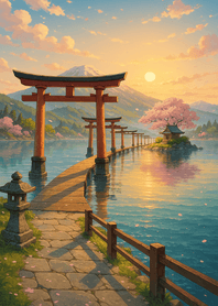 Torii Lake Sunset Journey