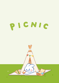 Go on a picnic with rabbit (pixel)