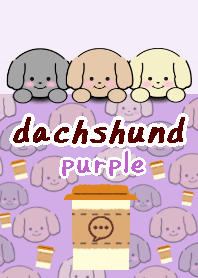 dachshund theme7 purple white