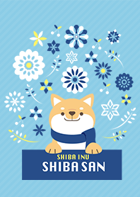 SHIBAINU SHIBASAN -blue&yellow-