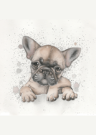 watercolor french bulldog