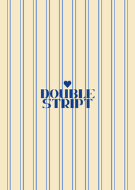 Simple Double Stripe (Beige & Blue)