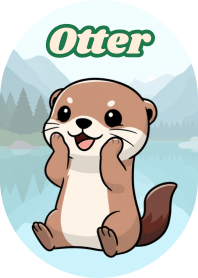 Lively and Cute Otter (Green 03)