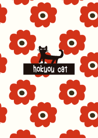 北欧×黒ねこ(赤フラワー)