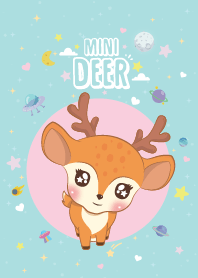 Deer Mini Cute Galaxy Light Blue