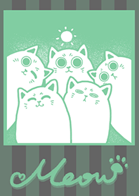 Meow J- light green. dark gray