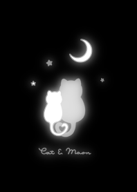 Cat & Moon 2 (snuggling)blur/blackwhite