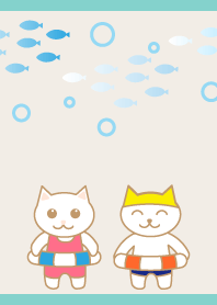 Cat Leisure01 on blue