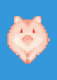 Pig Pixel Art Theme  Blue 01
