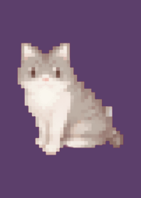 Cat Pixel Art Theme  Purple 05