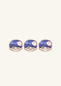 狐の面の青髪泣きぼくろくん①