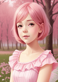 Flower Pink Girl ahX8s