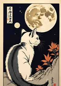 Cat under the Moon C19638