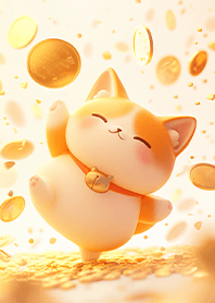 ⭐️金運招福の金貨だらけの招き猫❤️5-4