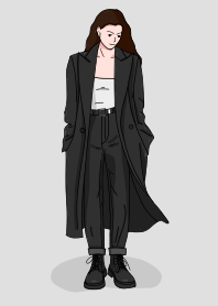 street fashion girl - black and white