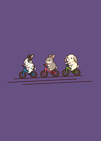 Rabbit on a bicycle-Dark purple