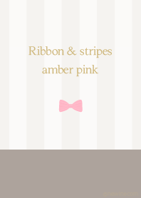 Ribbon & stipes amber pink