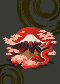 The Greatest Luck Red Fuji and Dragon