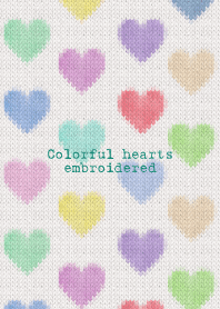 Colorful hearts embroidered 92