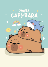 Capybara cute : shark blue