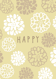 White and beige round flower6 from Japan