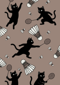 Badminton Cat Brown Theme.